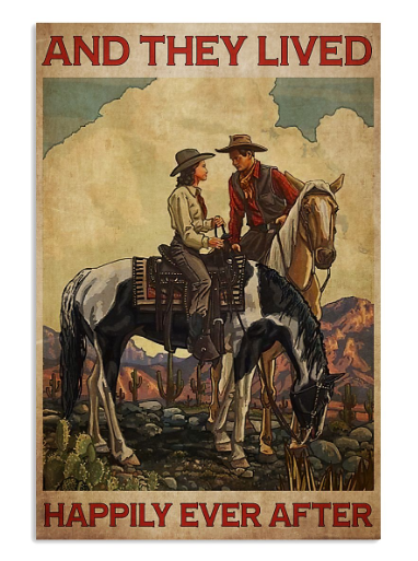Horse couple and they lived happily ever after poster