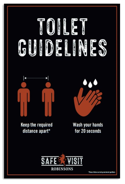 Toilet guidelines safe visit poster