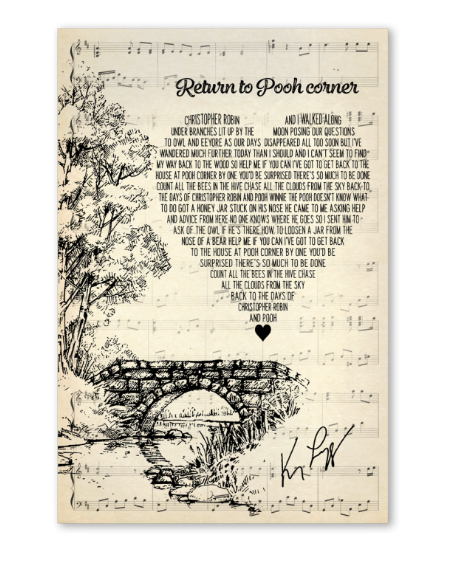 Return to pooh corner lyrics poster