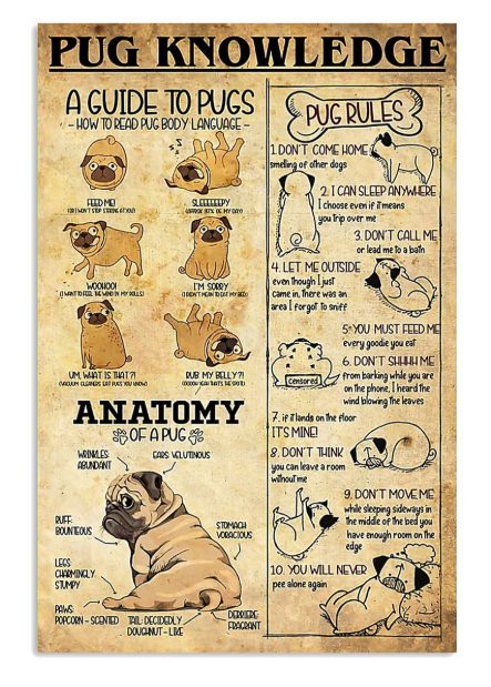 Pug knowledge poster
