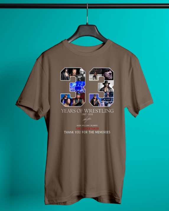 33 years of wrestling mark william calaway the undertaker shirt
