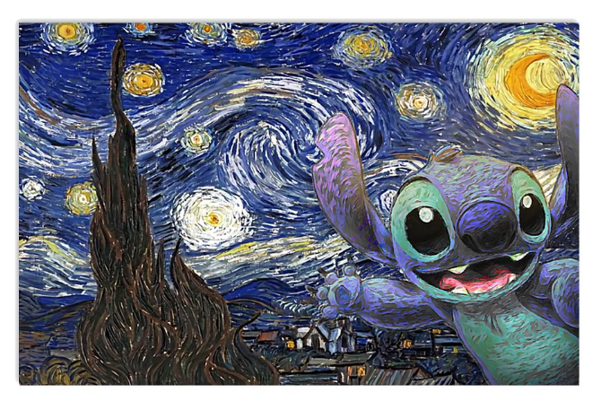 Stitch starry night poster