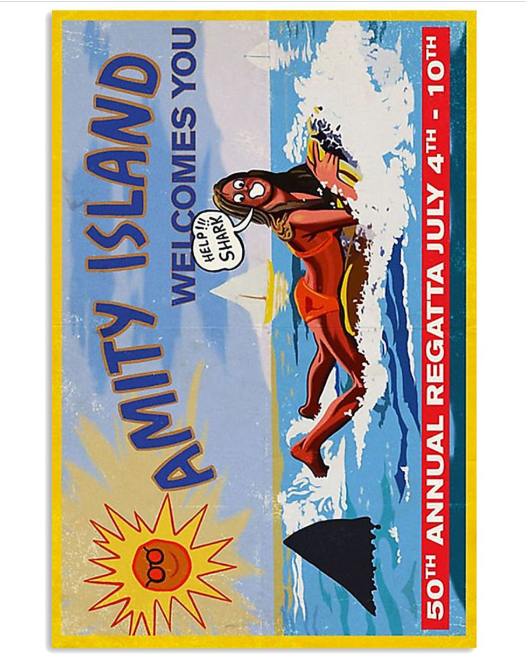 Amity island welcomes you poster