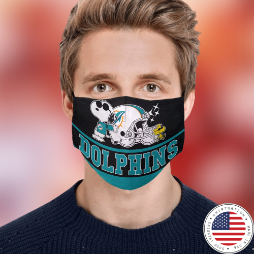 Snoopy Miami Dolphins Face Mask