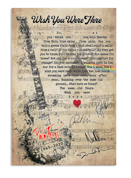 Guitar wish you were here lyrics poster