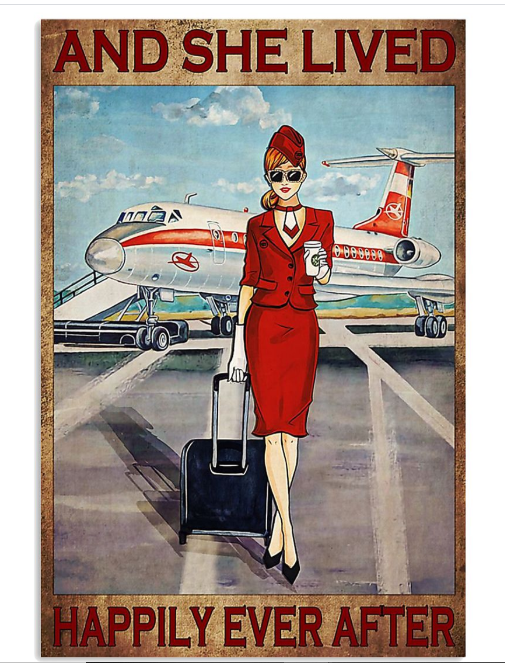 Red flight attendance and she live happily ever after poster