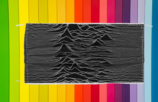 Unknown pleasures face mask