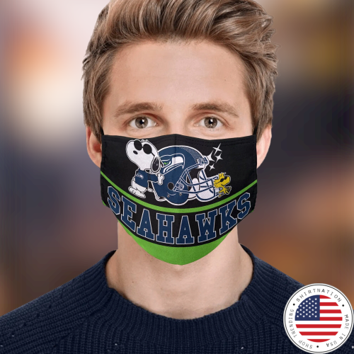 Snoopy Seattle Seahawks Face Mask