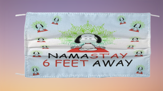 Snoopy nama stay 6 feet away face mask