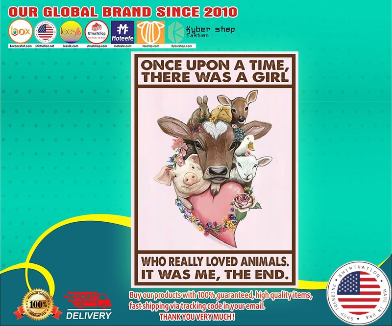 A girl who really love animal poster