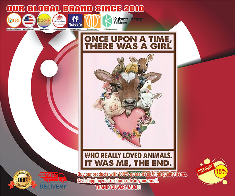 A girl who really love animal poster