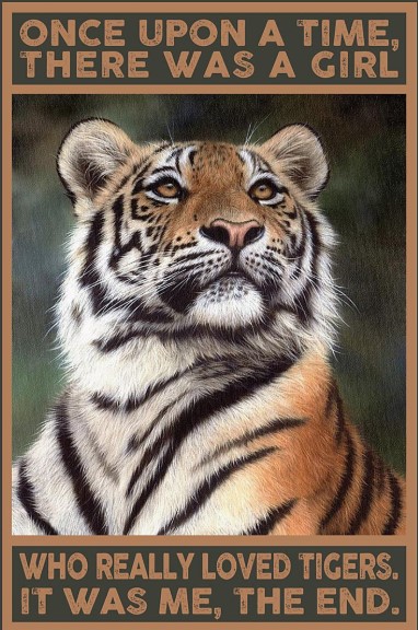 A girl who really love tiger poster