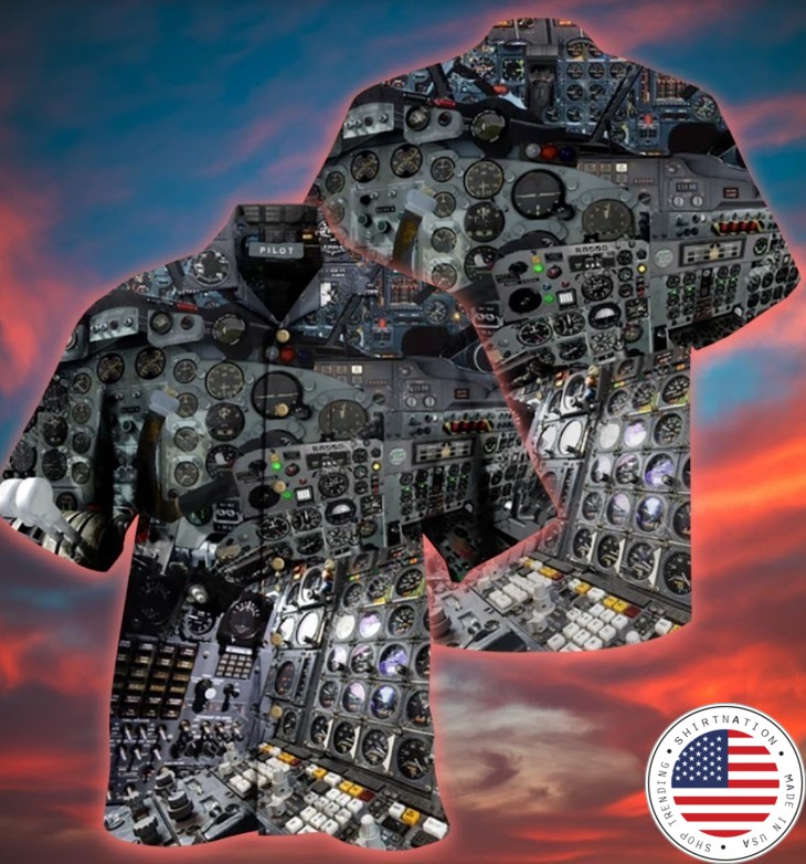 A pilot clock hawaiian shirt 4
