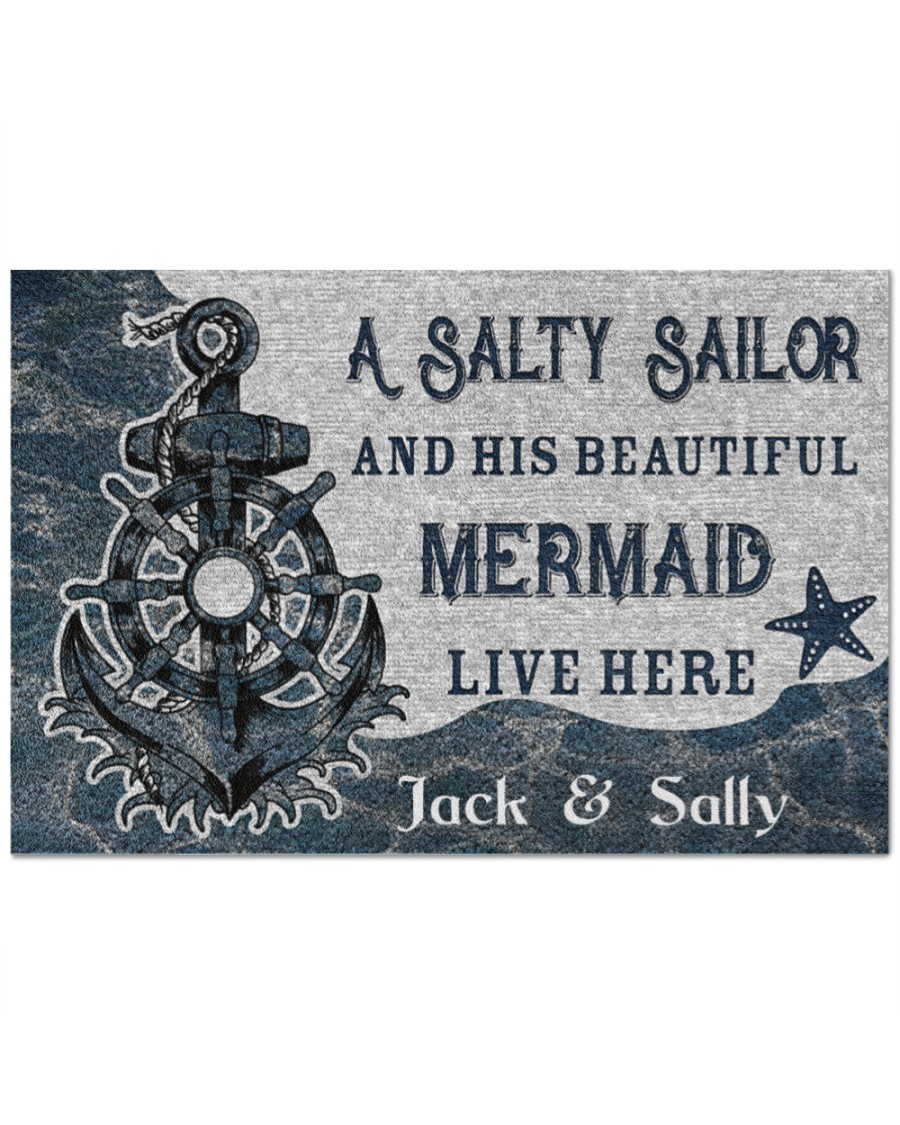 A salty sailor and his beautiful mermaid poster