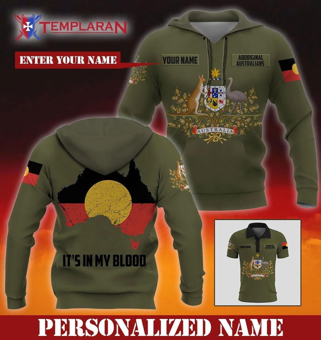 Aboriginal Australians It's in my blood custom name 3d hoodie