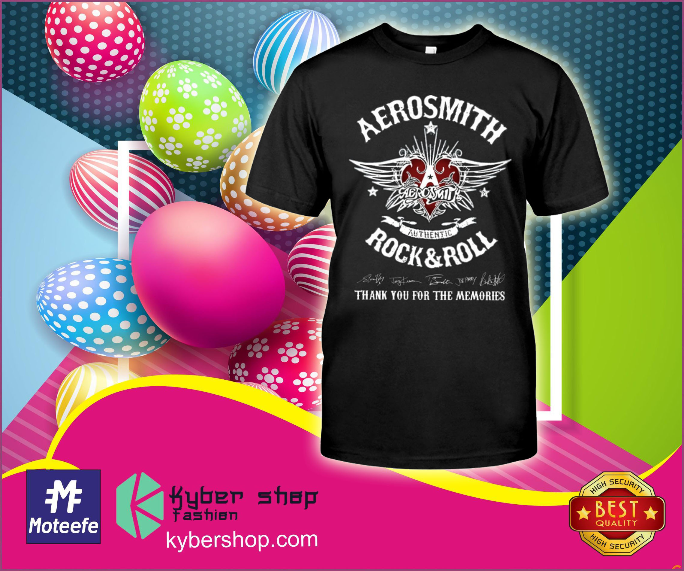 Aerosmith rock and roll thank you for memories shirt
