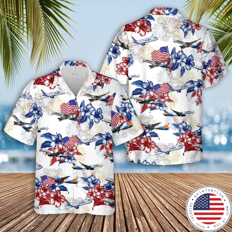 Allegiant Air Boeing 757 204 4th Of July Hawaiian Shirt