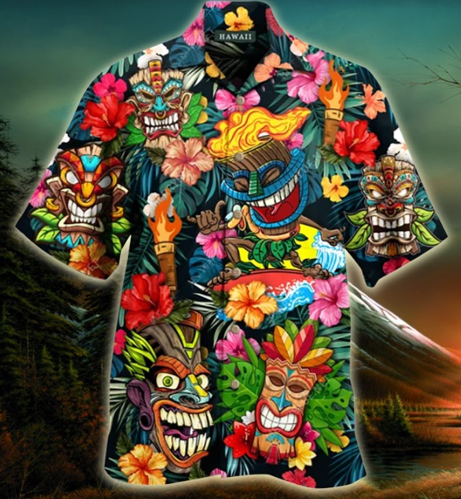 Aloha tiki tiki hawaiian shirt2