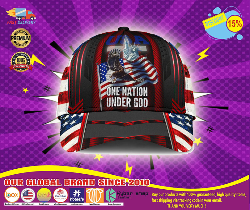 American flag Eagle one nation under god cap2