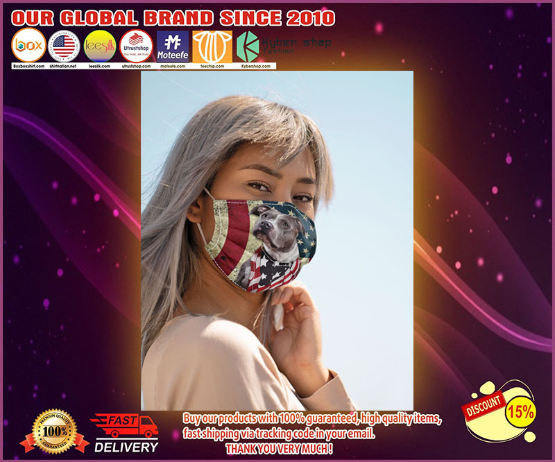 American flag pit bull face mask