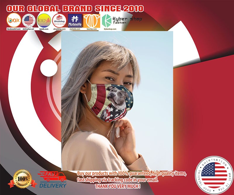 American flag pit bull face mask