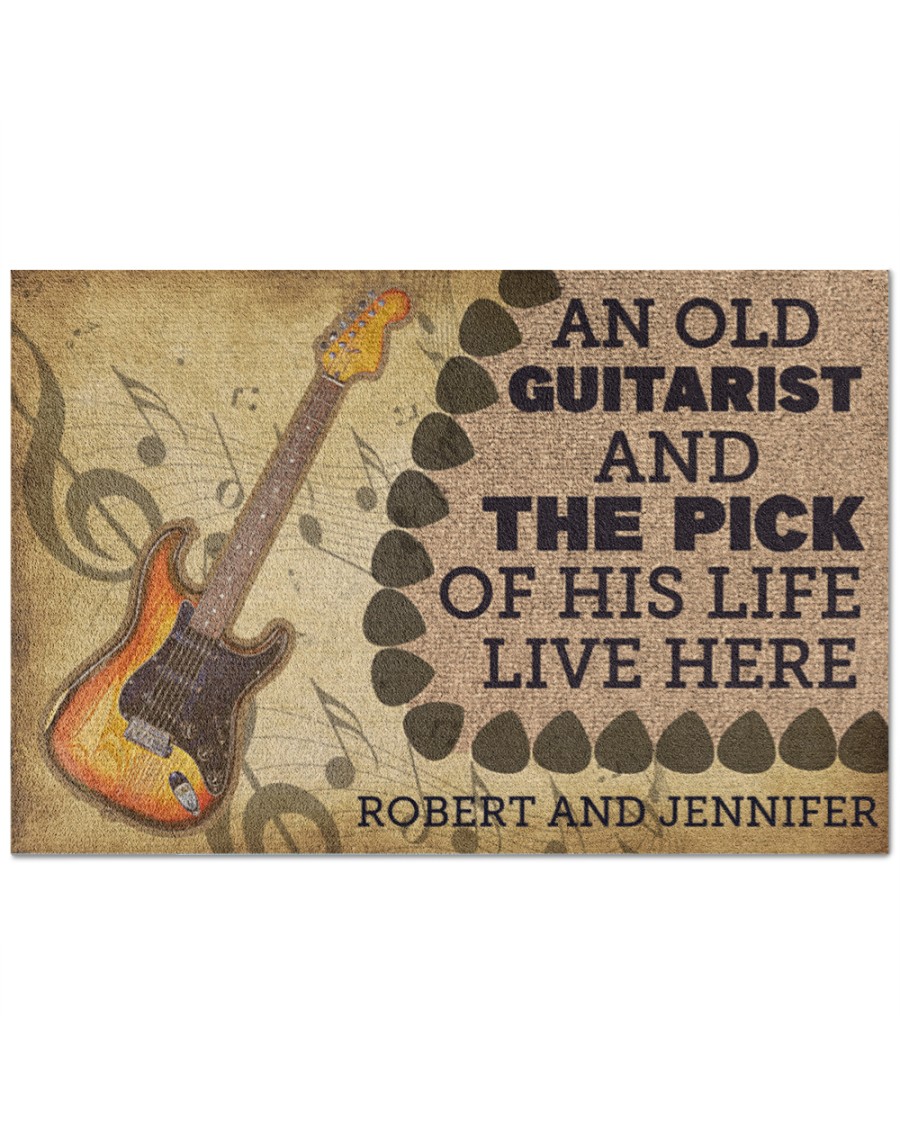 An old guitarist and the pick of his life live here doormat