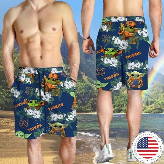 Auburn Tigers And Yoda Hawaiian And Beach Short3