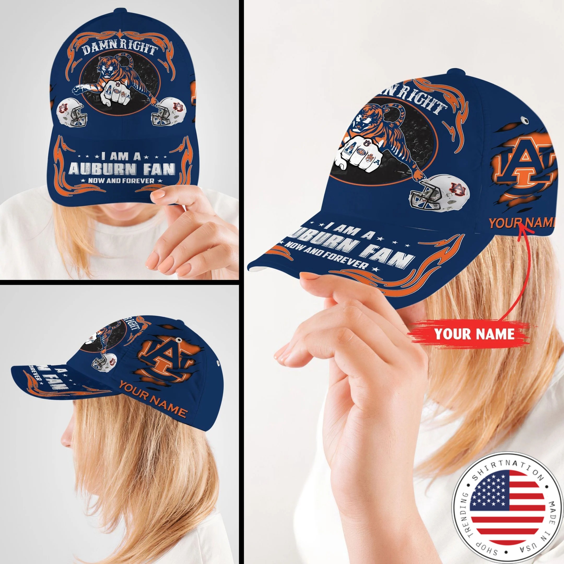 Auti Damn right I am a Auburn fan now and forever custom cap2