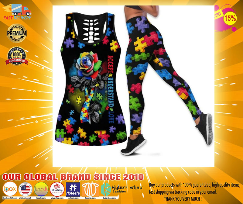 Autism rose accept understand love tank top and legging2