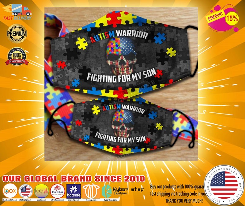 Autism warrior fighting for my son facemask2