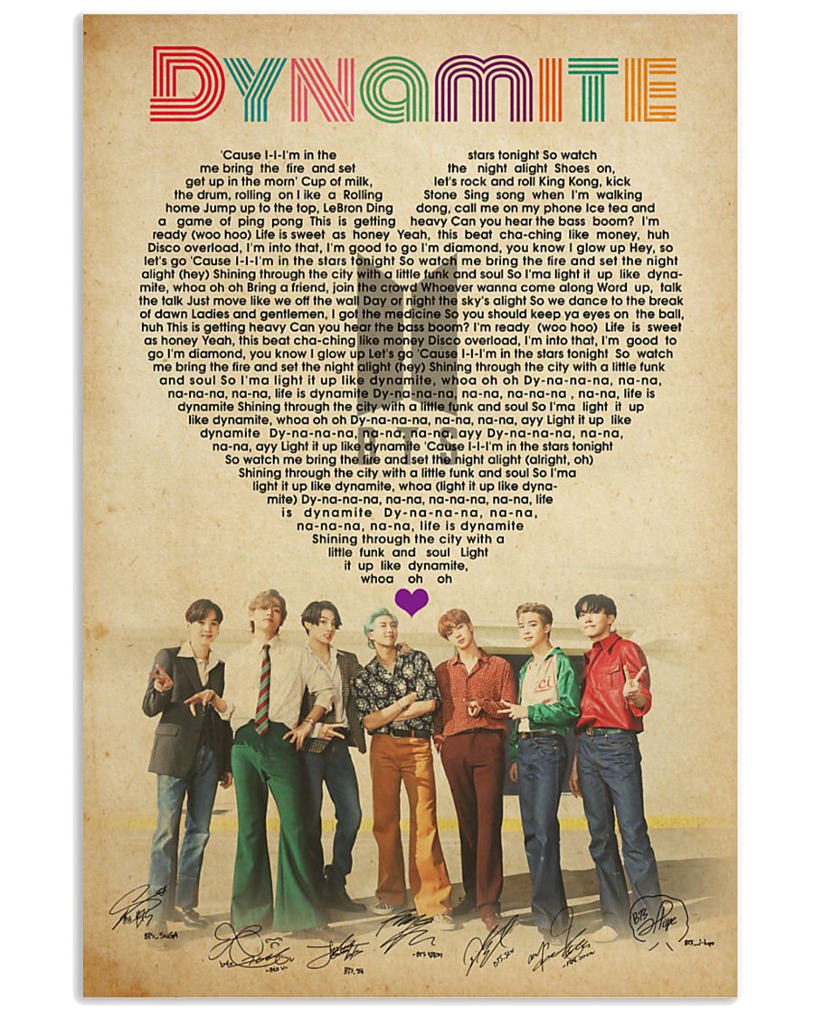 BTS Dynamite lyrics poster