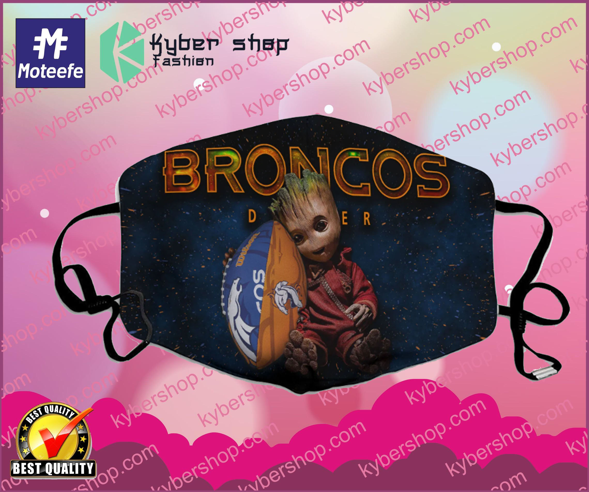 Baby Groot Denver Broncos Face Mask- LIMITED EDTION