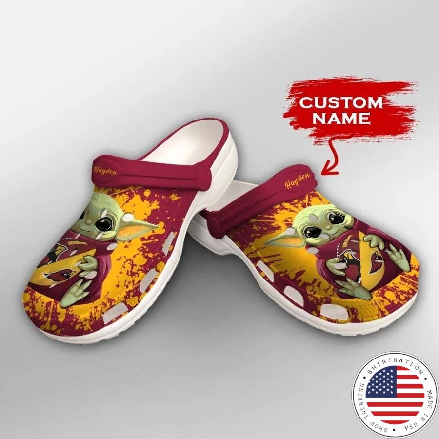 Baby Yoda Arizona Cardinals custom name crocs crocband clog2