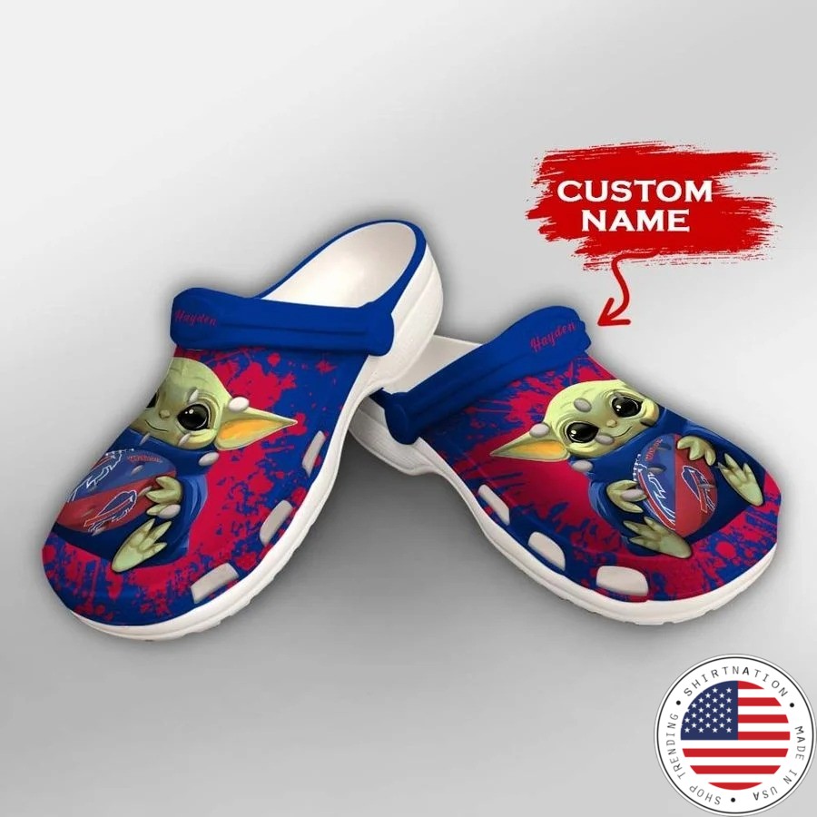 Baby Yoda Buffalo Bills custom name crocs crocband clog2