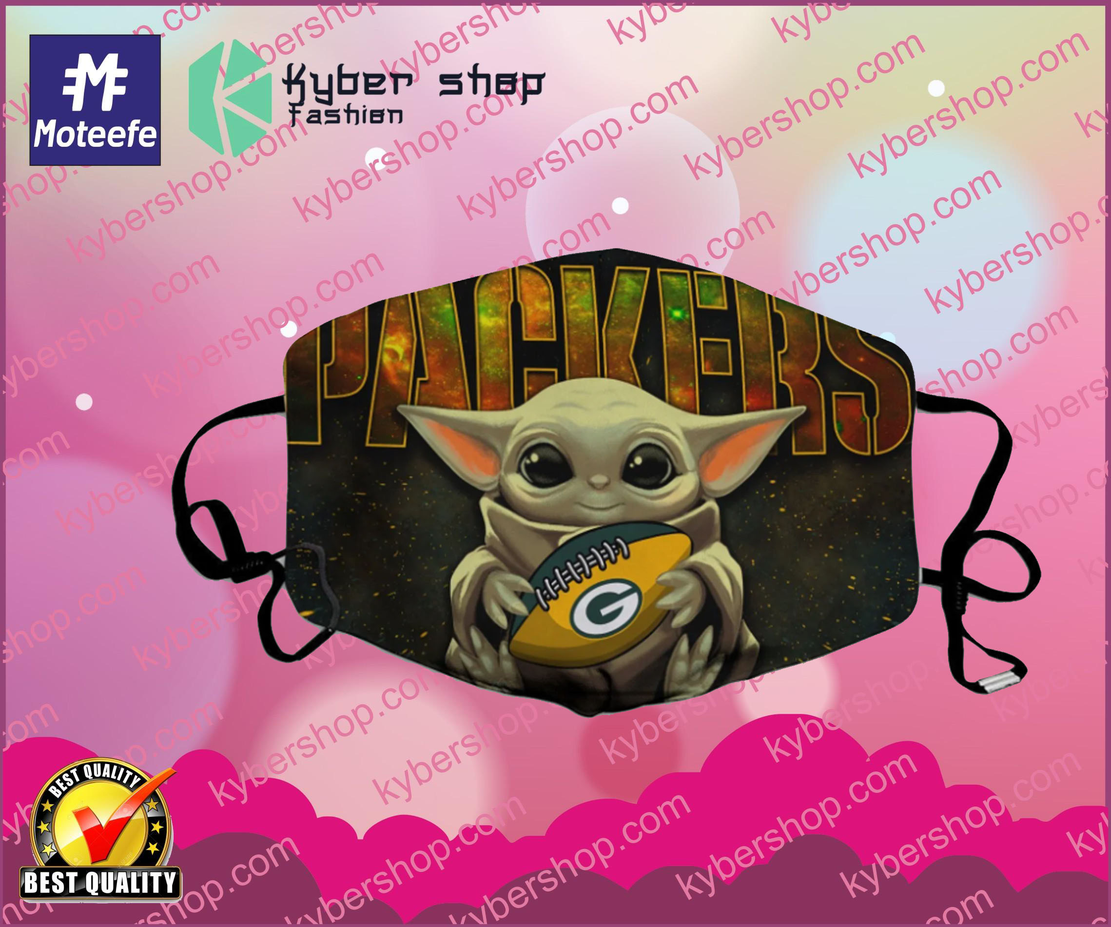 Baby Yoda Green Bay Packers Face Mask