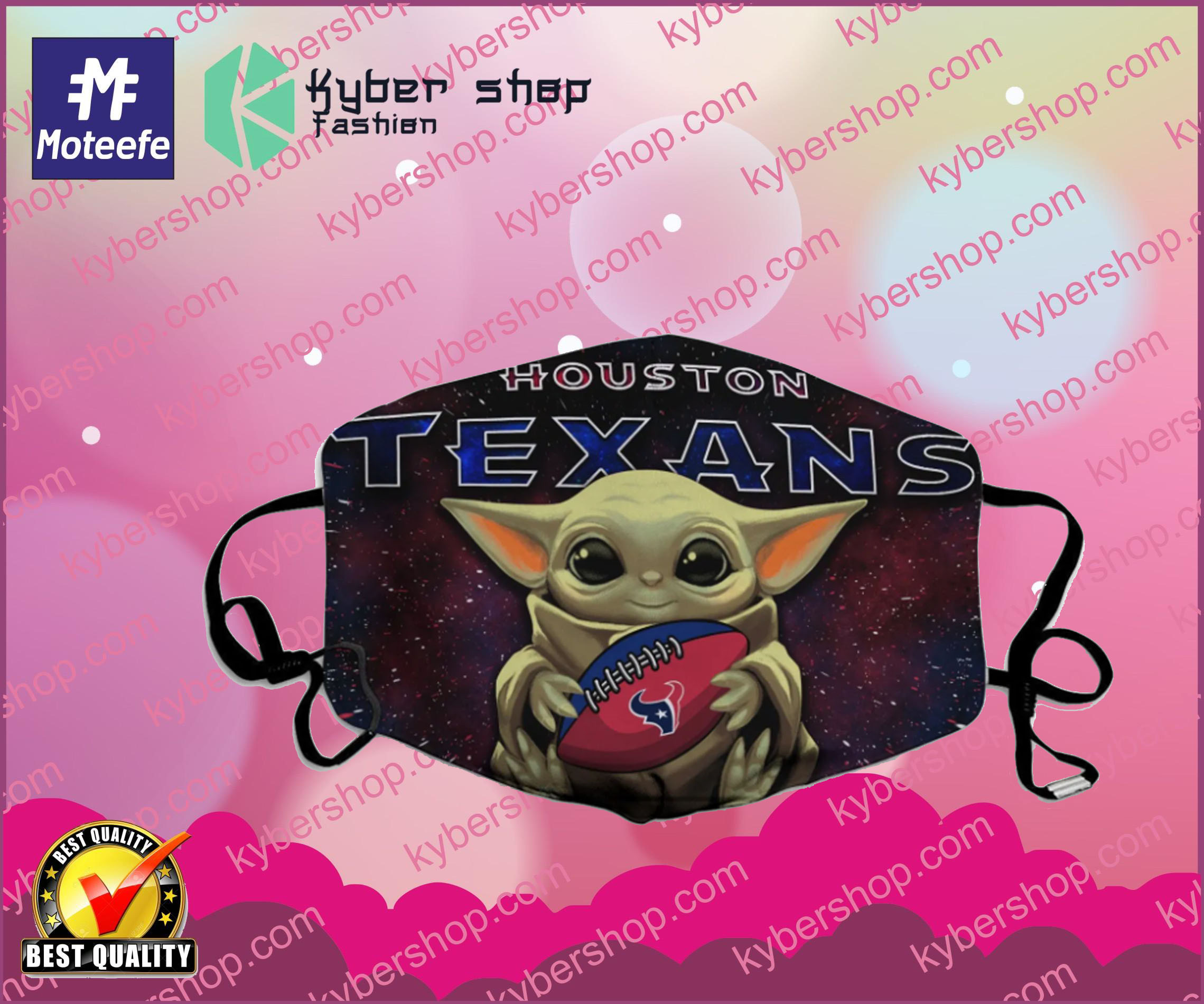 Baby Yoda Hugs Houston Texans face mask - LIMITED EDTION