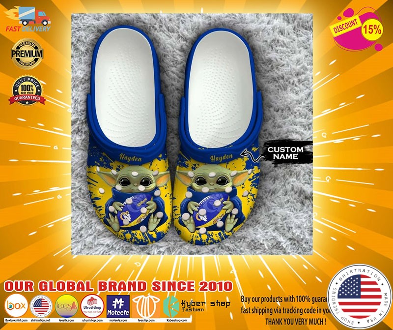 Baby Yoda Los Angeles Rams custom name crocs crocband clog4