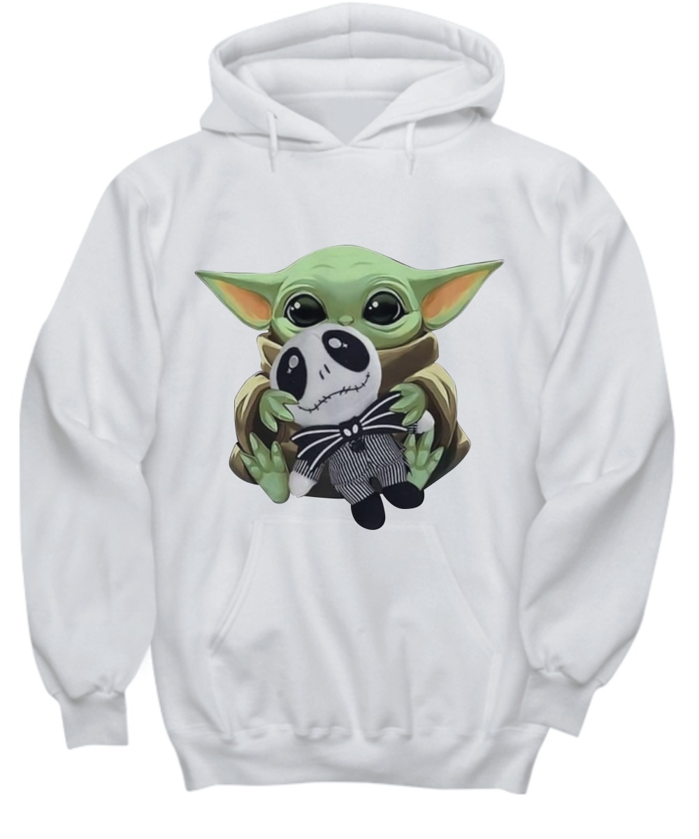 Baby Yoda hug Jack Skellington shirt