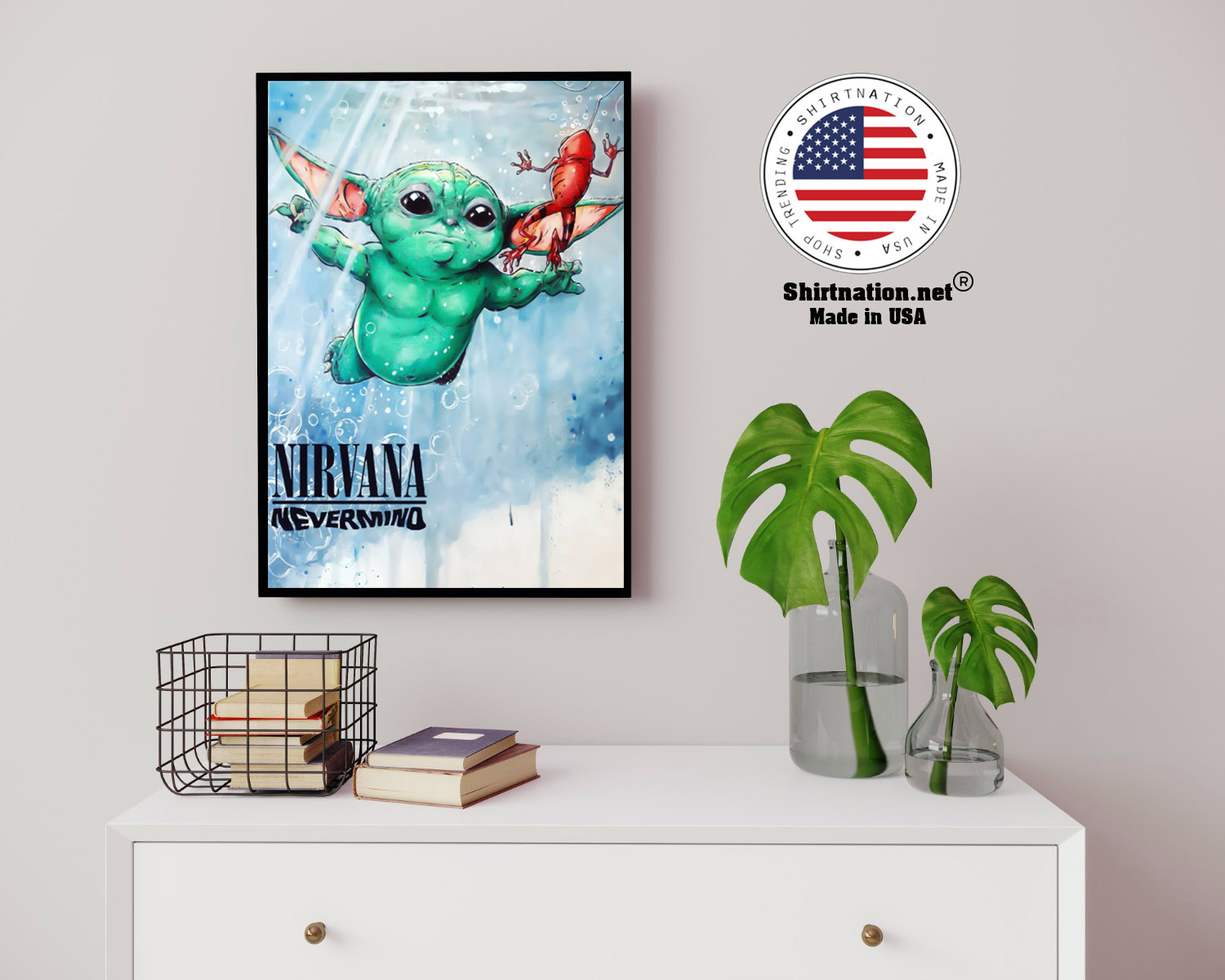 Baby Yoda nirvana never mind poster 14