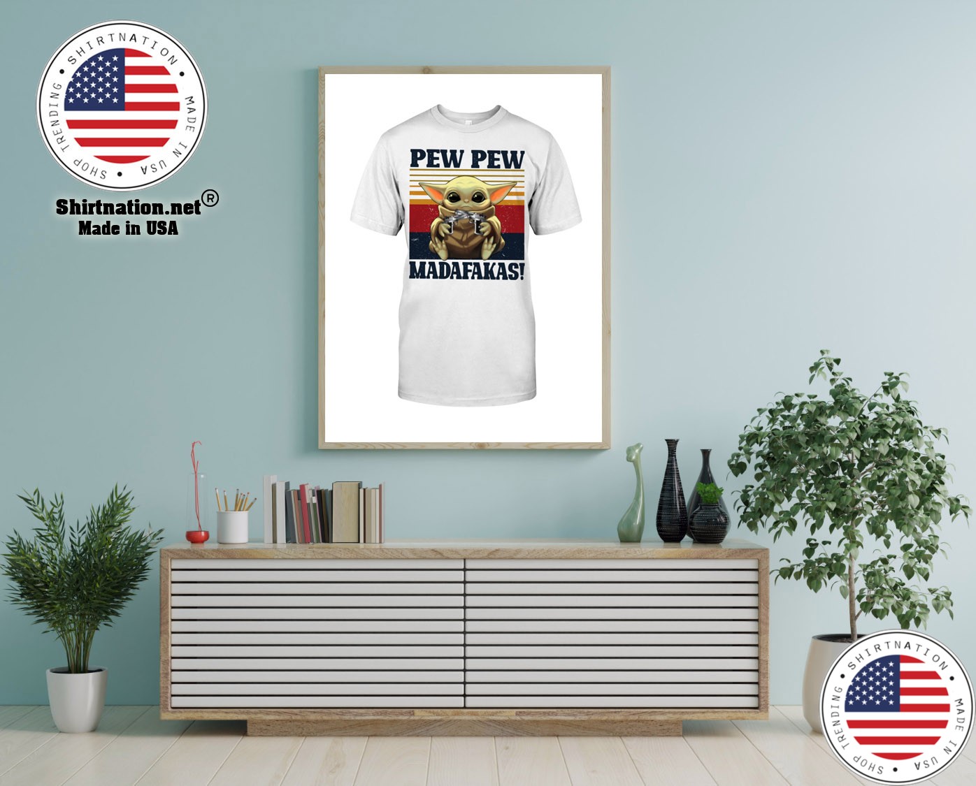 Baby Yoda pew pew madafakas shirt