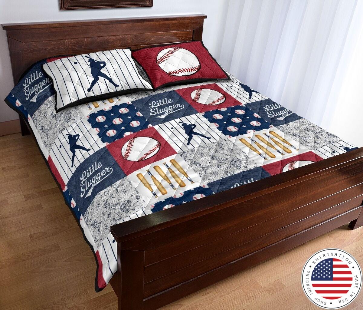 Baseball little slugger quilt bedding set2