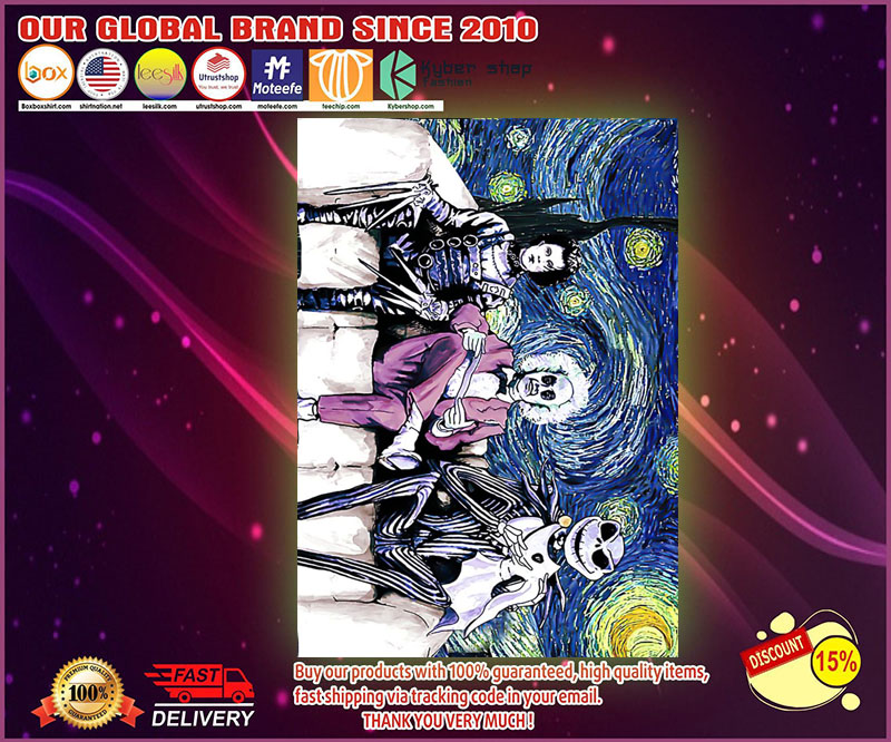 Beetlejuice Jack skellington edward scissorhands Starry night Van Gogh poster