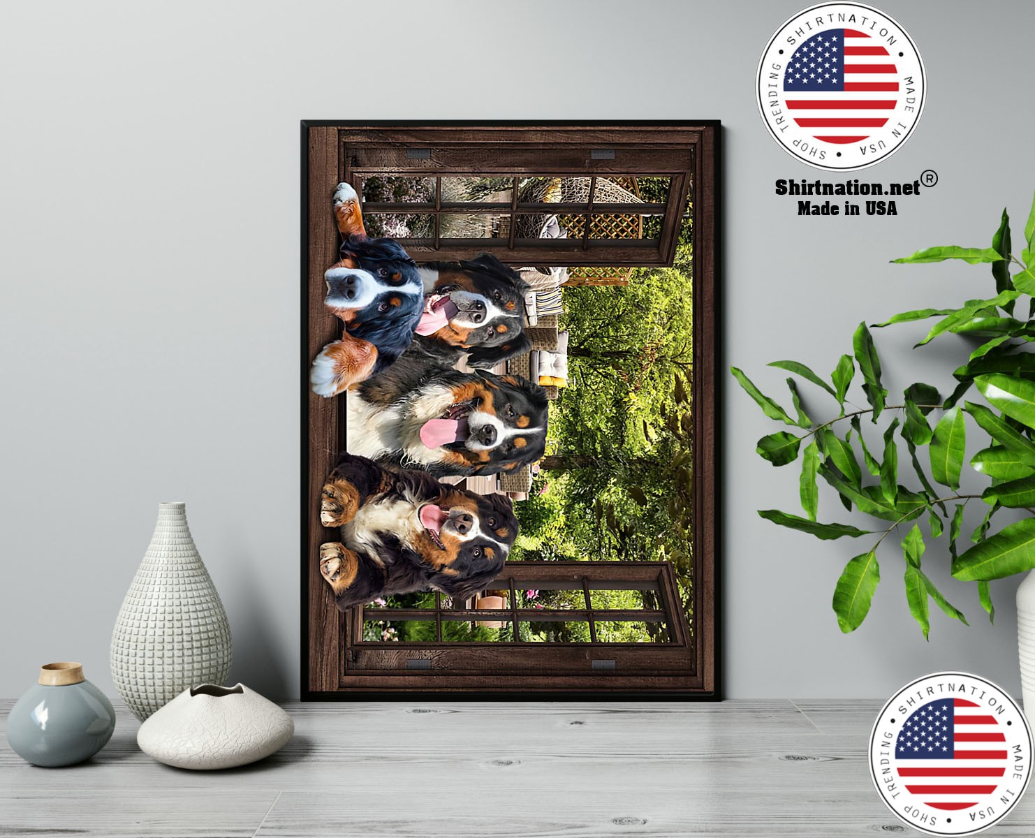 Bernese Mountain dog window 3d poster 13