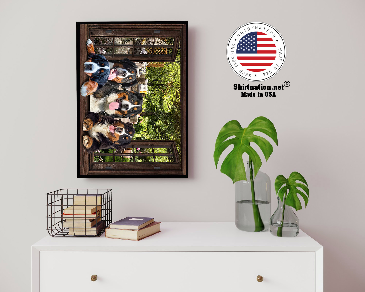 Bernese Mountain dog window 3d poster 14
