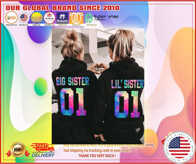 Big and little sister 3D hoodie custom number 4
