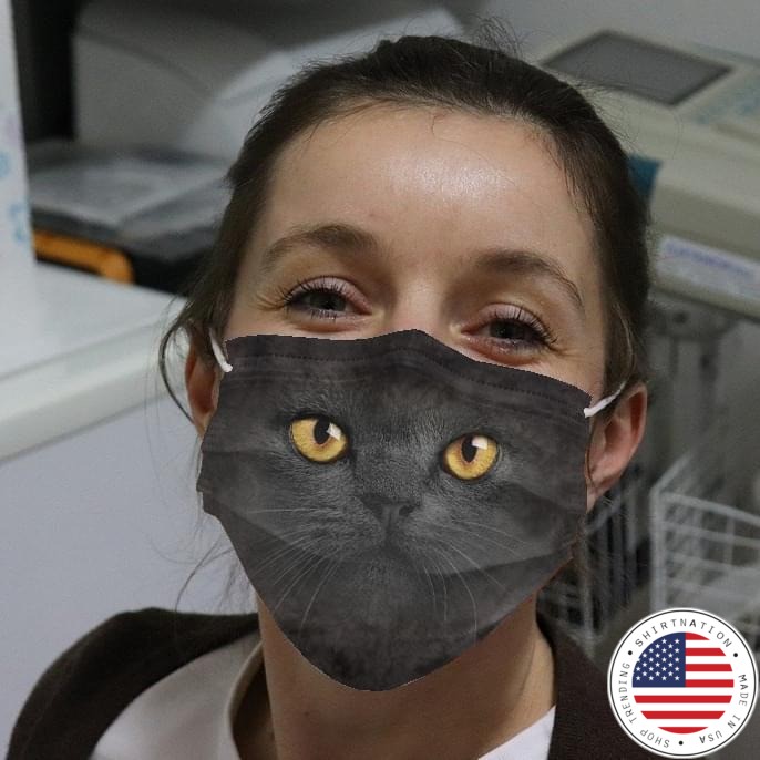 Black cat face mask