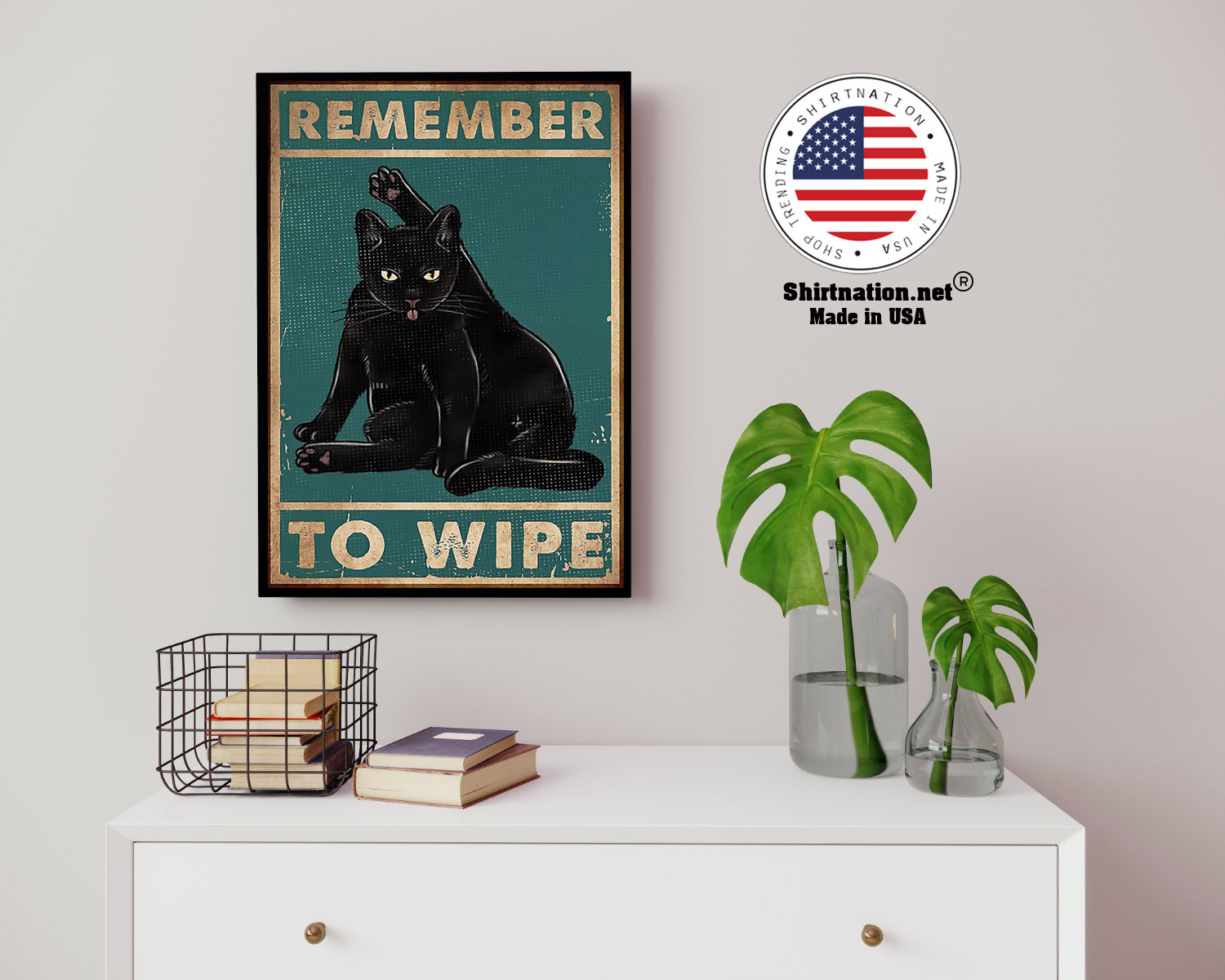 Black cat remember to wipe poster 14