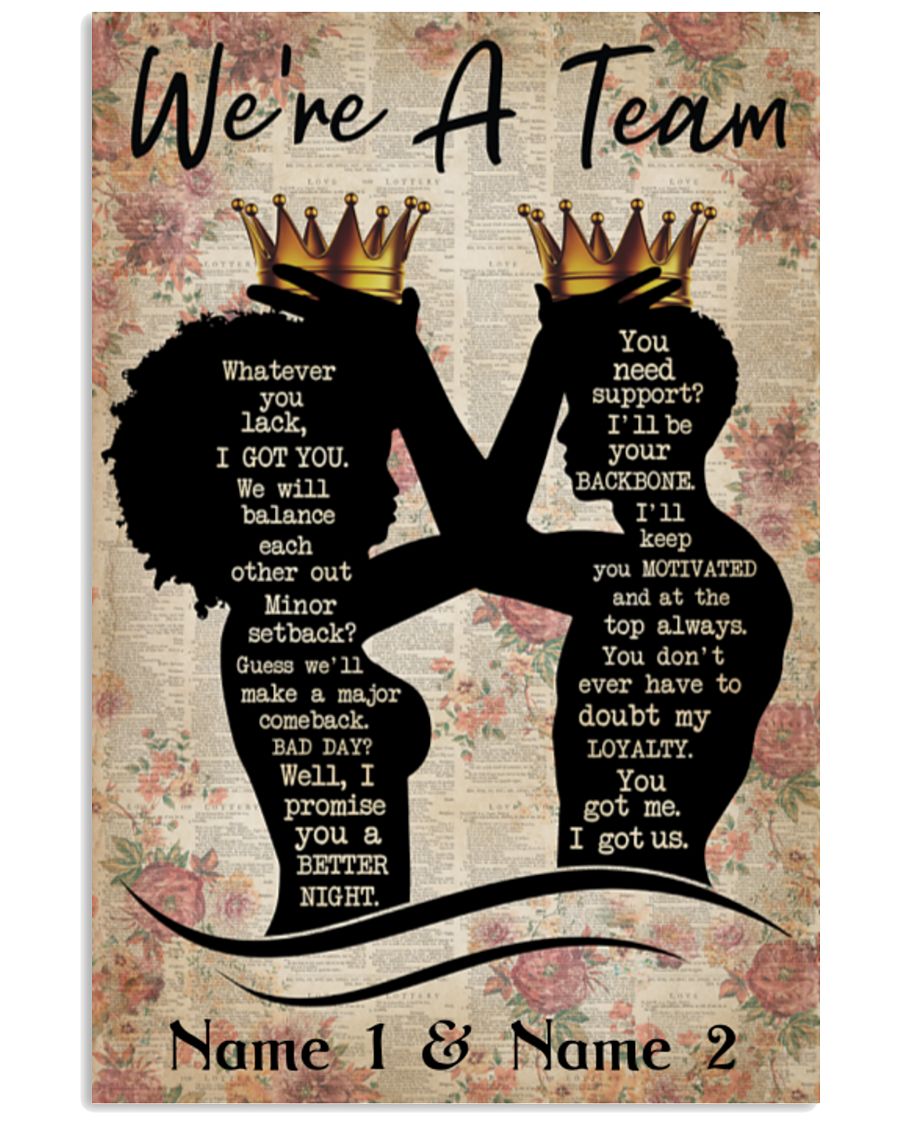 Black family we are the team custom personalized name poster