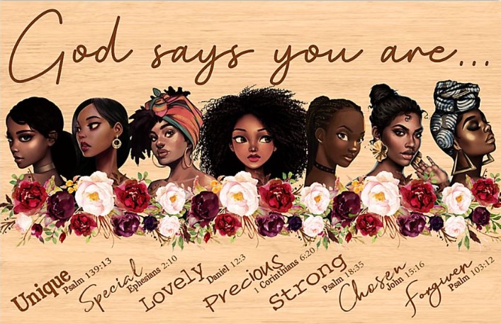 Black girl God says you are unique special lovely poster