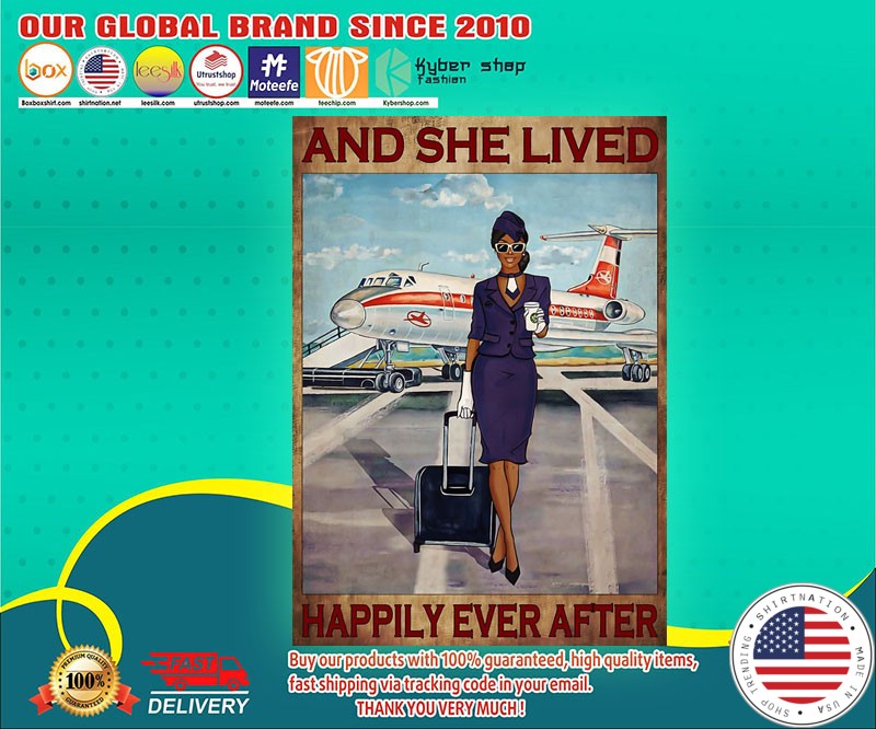 Black girl flight attendance and she live happily ever after poster
